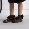 Picture of PRE ORDER A Dee BTS Cara Satin Bow Ankle Sock - Brown