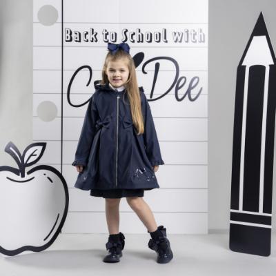 Picture of PRE ORDER A Dee BTS Nova Pleated Bow Raincoat - Dark Navy