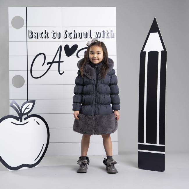 Picture of PRE ORDER A Dee BTS Rhea Hooded Long Coat  - Dark Grey