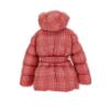Picture of PRE ORDER Monnalisa Girls Padded Check Coat With Hood - Red