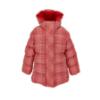 Picture of PRE ORDER Monnalisa Girls Padded Check Coat With Hood - Red