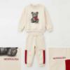 Picture of PRE ORDER Monnalisa Girls Teddy Crew Neck Jogger Set X 2 - Ivory Red
