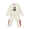 Picture of PRE ORDER Monnalisa Girls Teddy Crew Neck Jogger Set X 2 - Ivory Red