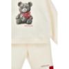 Picture of PRE ORDER Monnalisa Girls Teddy Crew Neck Jogger Set X 2 - Ivory Red