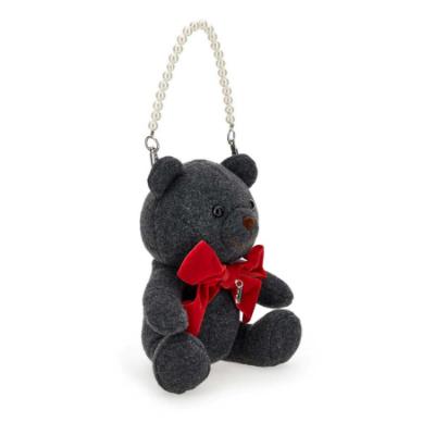Picture of PRE ORDER Monnalisa Girls Plush Teddy With Bow Handbag - Grey