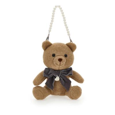 Picture of PRE ORDER Monnalisa Girls Plush Teddy With Bow Handbag - Beige
