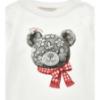 Picture of PRE ORDER Monnalisa Girls Teddy Top & Skirt Set X 2 - Ivory Grey Red