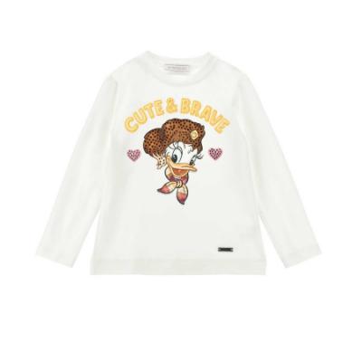 Picture of PRE ORDER Monnalisa Girls Daisy Duck Top & Skirt Set X 2 - Ivory Burgundy