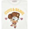 Picture of PRE ORDER Monnalisa Girls Daisy Duck Top & Skirt Set X 2 - Ivory Burgundy