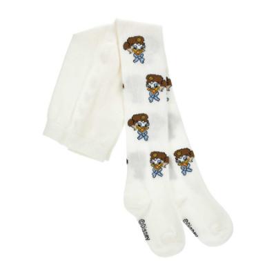 Picture of PRE ORDER Monnalisa Girls Daisy Duck Tights - Ivory Navy Blue