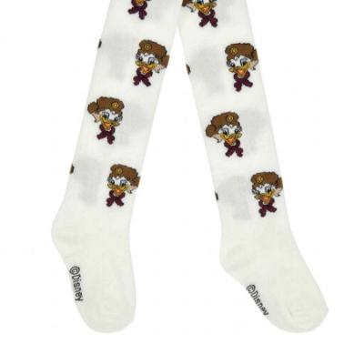 Picture of PRE ORDER Monnalisa Girls Daisy Duck Tights - Ivory Burgundy
