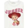 Picture of PRE ORDER Monnalisa Girls Toy Story Jessie Top & Denim Skirt Set X 2 - Ivory Navy Blue