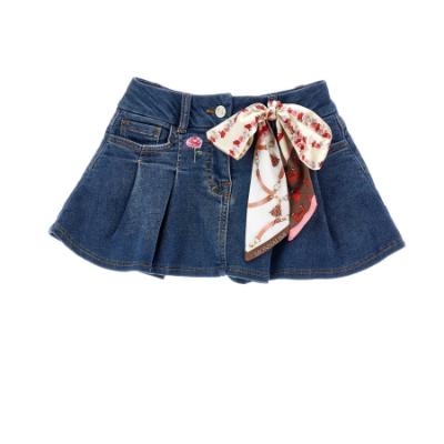 Picture of PRE ORDER Monnalisa Girls Toy Story Jessie Top & Denim Skirt Set X 2 - Ivory Navy Blue