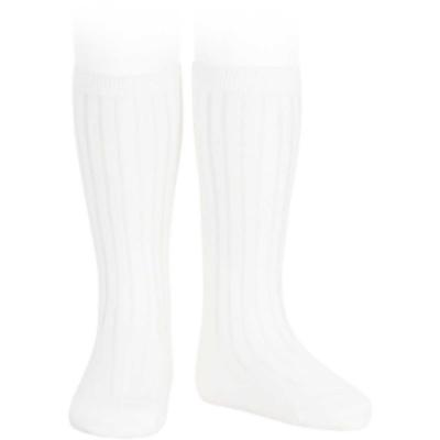 Picture of Condor Socks Basic Rib Knee High Socks - White