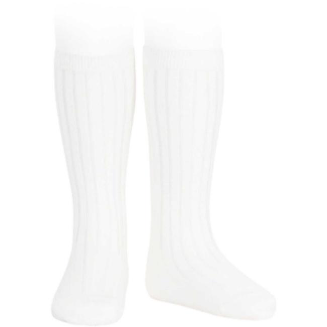 Picture of Condor Socks Basic Rib Knee High Socks - White