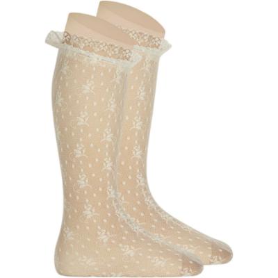 Picture of Condor Socks Silk Lace  Knee High Socks - Ivory
