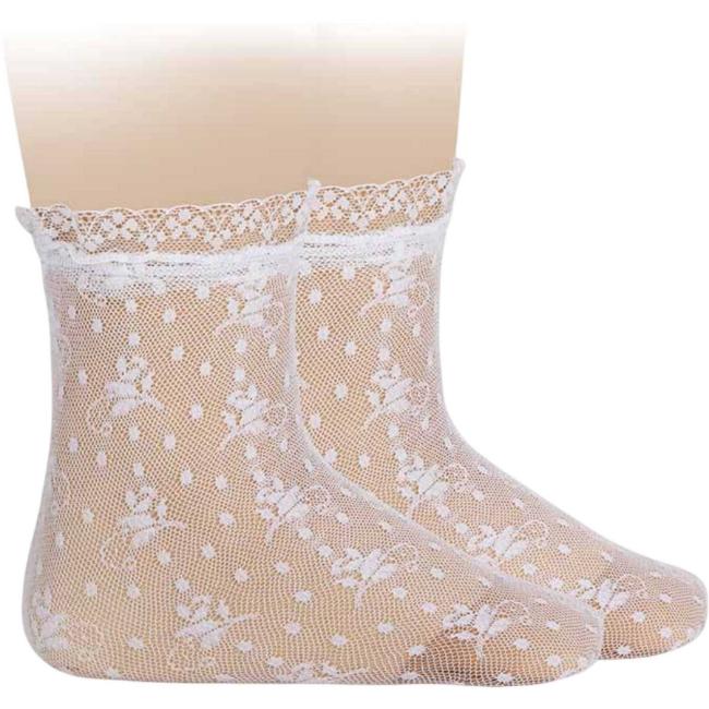 Picture of Condor Socks Silk Lace Ankle Socks - White