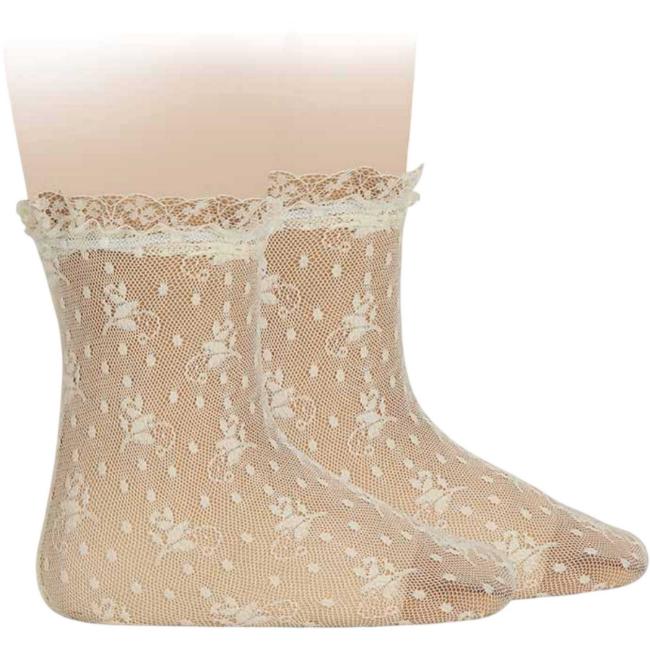 Picture of Condor Socks Silk Lace Ankle Socks - Ivory