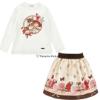 Picture of Monnalisa Girls Toy Story Top & Roses Skirt Set X 2 - Ivory Multi