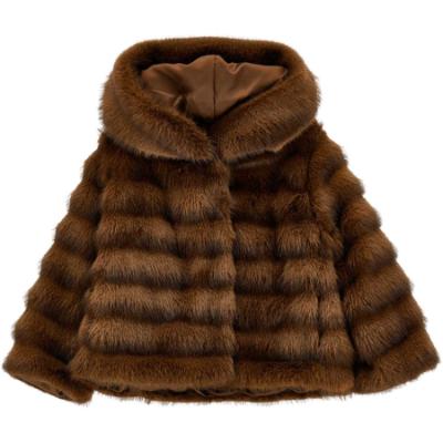Picture of PRE ORDER Monnalisa Girls Toy Story Hooded Faux Fur Jacket - Brown