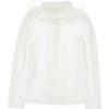 Picture of PRE ORDER Monnalisa Girls Tulle Collar Stretchy Blouse - White White