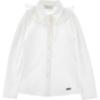 Picture of PRE ORDER Monnalisa Girls Tulle Collar Stretchy Blouse - White White