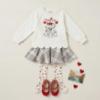 Picture of PRE ORDER Monnalisa Bebe Girls Dalmatian Dress - Ivory Red Grey