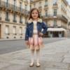Picture of PRE ORDER Monnalisa Bebe Girls Rose Leopard Top & Skirt Set X 2 -  Ivory Pink