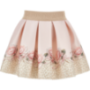 Picture of PRE ORDER Monnalisa Bebe Girls Rose Leopard Top & Skirt Set X 2 -  Ivory Pink