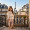 Picture of PRE ORDER Monnalisa Bebe Girls Rose Leopard Legging Set X 2 -  Ivory Pink