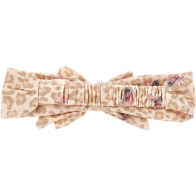 Picture of Monnalisa Bebe Girls Rose Leopard Stretchy Headband - Beige Pink