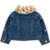 Picture of PRE ORDER Monnalisa Bebe Girls Rose Leopard Denim Jacket -  Navy Beige Pink
