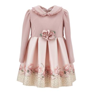 Picture of Monnalisa Bebe Girls Rose Leopard Neoprene Dress - Pink