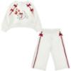 Picture of PRE ORDER Monnalisa Bebe Girls Dalmatian Tracksuit Set X 2 - Ivory Red