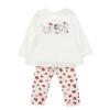 Picture of PRE ORDER Monnalisa Bebe Girls Dalmatian Legging Set X 2 - Ivory Red