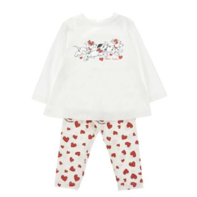 Picture of PRE ORDER Monnalisa Bebe Girls Dalmatian Legging Set X 2 - Ivory Red