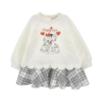 Picture of PRE ORDER Monnalisa Bebe Girls Dalmatian Dress - Ivory Red Grey