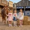 Picture of PRE ORDER Monnalisa Girls Toy Story Jessie Top & Denim Skirt Set X 2 - Ivory Navy Blue