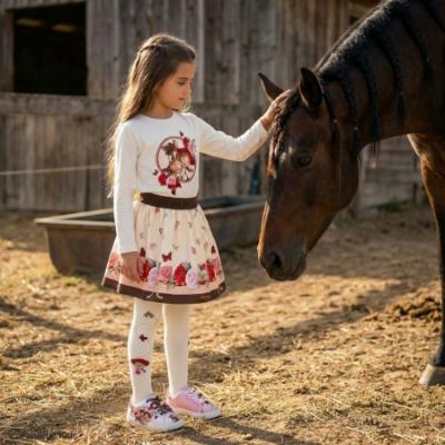 Picture of Monnalisa Girls Toy Story Top & Roses Skirt Set X 2 - Ivory Multi