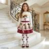 Picture of PRE ORDER Monnalisa Girls Daisy Duck Tights - Ivory Burgundy
