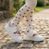 Picture of PRE ORDER Monnalisa Bebe Girls Dalmatian Heart Tights - Ivory Red