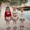 Picture of PRE ORDER Monnalisa Bebe Girls Dalmatian Jumper Blouse & Skirt Set X 3 - Ivory Red