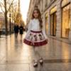 Picture of Monnalisa Girls Tulle Collar Stretchy Blouse - White White