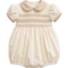 Picture of Sarah Louise Baby Smocked Puff Sleeve Bubble - Ivory Beige