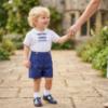 Picture of Sarah Louise Baby Boys Smocked Blouse & Shorts Set X 2 - White Navy Blue