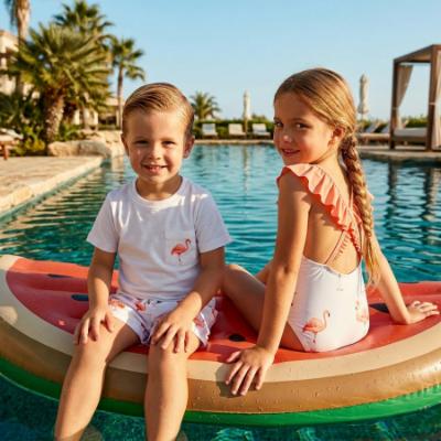 Picture of Meia Pata Girls Flamingos St. Barths Swimsuit - White Flamingo