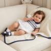 Picture of Sarah Louise Baby Smocked Puff Sleeve Bubble - White Navy