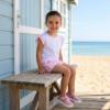 Picture of Rapife Summer Girls Top & Stripe Seersucker Bermuda Shorts Set X 2 - White Pink