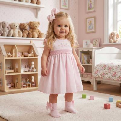 Picture of Sarah Louise Girls Smocked & Embroidered Ruffle Dress & Panties Set X 2 - Pink Multi