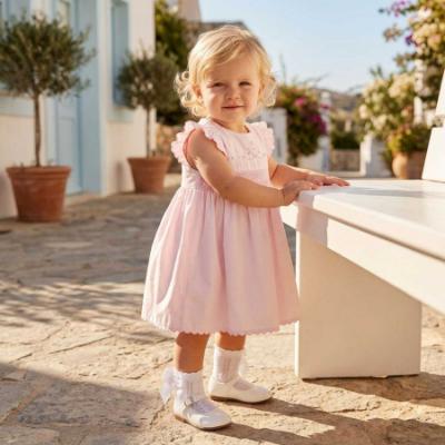 Picture of Sarah Louise Girls Smocked & Embroidered Ruffle Dress & Panties Set X 2 - Pink Multi